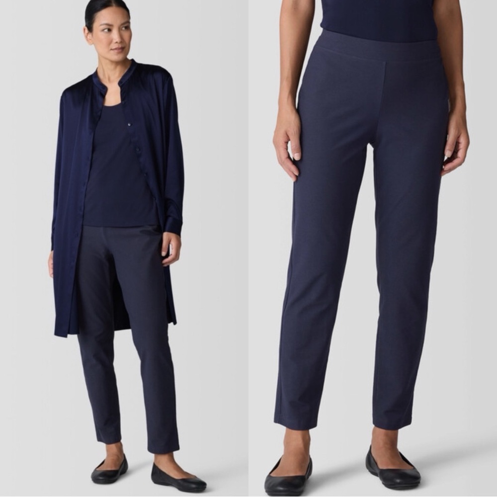 Eileen Fisher Deep Navy Slim Cropped Pants